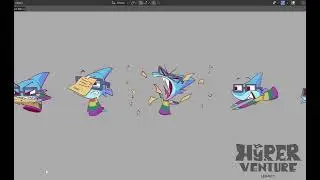 HyperVenture 2D Sprite animations made with Grease Pencil