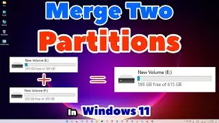 Do partition ko kaise merge kare Windows 11 me | Merge Two Partitions without Any Software - Hindi