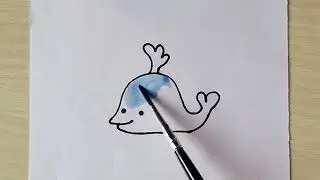 Learn to draw a cute whale