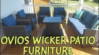 REVIEW - OVIOS Patio Furniture Set Outdoor Wicker Rocking Swivel Chairs Sectional Sofa Set