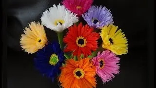 How to make paper flowers out of crepe streamers/ DIY Valetine's day craft