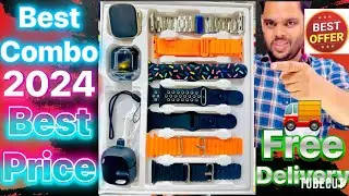 i90 Ultra 2 Max Suit Smartwatch | Best Combo 2024 Under 1200 | 10 in 1 Set Infinity Display Watch 💯✅