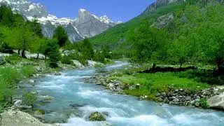 4k Mountain River flowing in Albania theth. Relaxing River, White Noise, Nature Sounds for Sleeping.