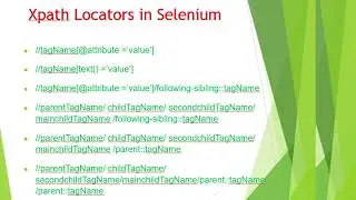 Xpath Locator in Selenium