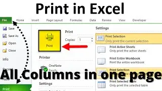 how to print all columns on one page in Excel