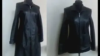 Как укоротить кожаный сюртук. Из сюртука в куртку.