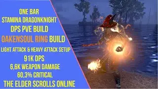 ESO One Bar Stamina Dragonknight DPS PVE Build - 91k DPS Oakensoul Ring Build - Scribes of Fate