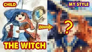 Drawing The Witch Inspired by Old Painting | Huta Chan Studio