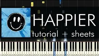 Ed Sheeran - Happier - Piano Tutorial - How to Play + Sheets