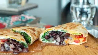 Egg, Bean, Cheese Tortilla / Egg Breakfast Quesadilla / Egg Tortilla Wrap Recipe - Eat Simple Food