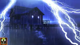 Extreme Thunderstorm Sounds with Light Rain, Loud Lightning Strikes & Strong Thunder | Sleep Sounds