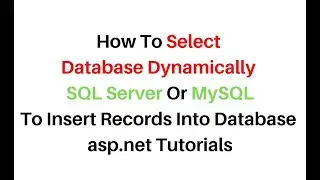 Choose Database Dynamically SQL Server or MySQL To Insert Records asp.net c# 4.6