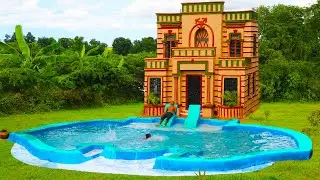 Building The Most Creative Mud Villa House And Swimming Pool For Entertainment Place In The Forest