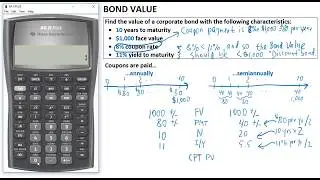 Find Bond Value - annual vs semiannual coupons