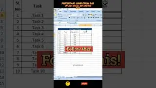 Percentage Bar in Excel #excel #excelformula #percentage #teachmeak
