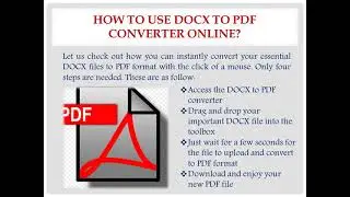 Use and Features of DOCX to PDF Converter Online