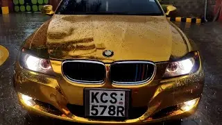 Gold BMW E90 320i Kenya. Rain Shot Cinematic