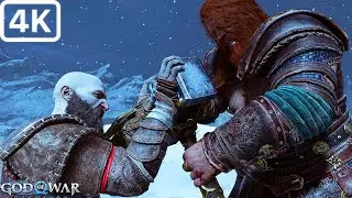 God Of War Ragnarok (PS5) KRATOS Vs THOR Gameplay Boss Fight & Odin/Ragnarök Reveal (2022)