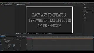 How to create A TypeWriter Text Effect in After Effects?