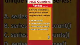 Part 13 - Pandas MCQ Questions | Data Science MCQ Questions