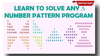 Solve any number pattern program in java #tringlepattern #programs #freshers #patternprograms