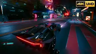 4K60 Cyberpunk 2077 - RTX 4090 Ultra Settings + Raytracing - Free Roam Driving Gameplay [PC]