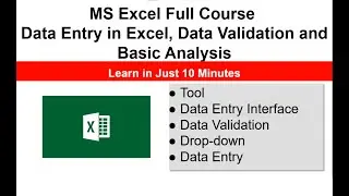 MS Excel Full Course | Analysis of Research, Study Survey in Excel | Data Entry and Data Validation