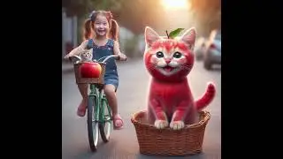 Apple cat saves little girl and defeats tiger #cat #cute #pets