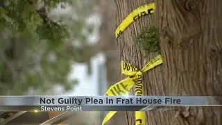 Former member accused of lighting frat house on fire in Stevens Point, enters not guilty plea