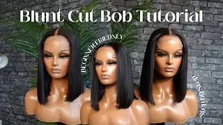 BEGINNER FRIENDLY BLUNT CUT BOB TUTORIAL | Easiest way to cut your wig into a perfect sleek bob !