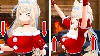 Fuwawa's Jiggle Physics Are Too Strong for Her New Christmas Outfit...【Hololive EN】