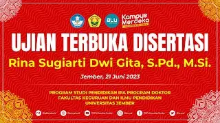 Ujian Terbuka Disertasi Rina Sugiarti Dwi Gita, S. Pd., M. Si