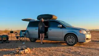 Solo Boondocking in the Desert - Typical Day at Camp 🌵| Female Van Life in a Minivan Camper