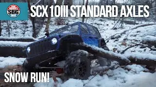 Axial SCX10III Standard Axle Run in the Snow!