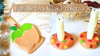 Fall Air Dry Clay Crafts | Caramel Apple Incense Holder & Fall Donut Candle Holders