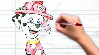 Learn to draw Marshall | Paw Patrol Characters | Pocket Preschool