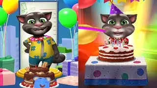 Birthday Party My Talking Tom2 vs My Talking Tom |Tom2 Birthday Vidio Gameplay ios Tom games Ep3997