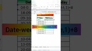 Excel Trick : Find Next Sunday | Weekday Formula in Excel | 