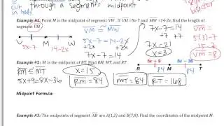 1.3: Use Midpoint and Distance Formulas