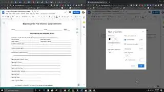 Creating a fillable form in Google Docs with Tables