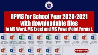 RPMS for SY 2020-2021 in MS Word, MS Excel and MS PowerPoint Format