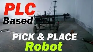 Pick and place robot using Fatek PLC, buttons, h-bridges ,and infrared sensors 