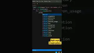 Try to draw right angle triangle pattern in Python | 