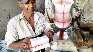 How to make wine glass in marble || glass manufacturing process