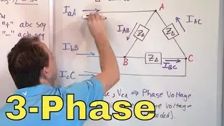 01 - Delta Load Line-Current to Phase-Current Conversion (3-Phase Circuit Analysis)