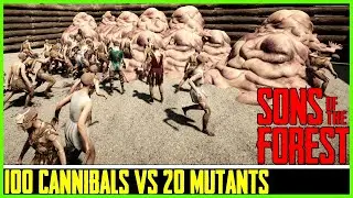 100 Cannibals vs 20 of Each Mutant in Sons of the Forest