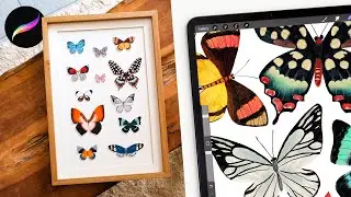 How to paint a collection of watercolor butterflies 🦋 Procreate tips and tricks for beginners