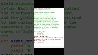 How to implement generator in python #shorts #pythongenerator  #howtoimplementgeneratorinpython