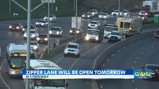 Zipper Lane reopens for morning commute on Oahu