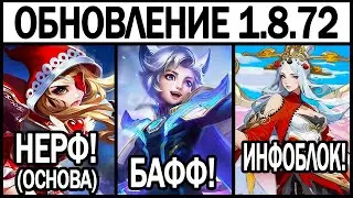 ПАТЧ 1.8.72 НА ТЕСТОВОМ СЕРВЕРЕ И ИЗМЕНЕНИЯ НА ОСНОВНОМ, БАФФ ВСЕХ ТАНКОВ МОБАЙЛ ЛЕГЕНДС / MLBB